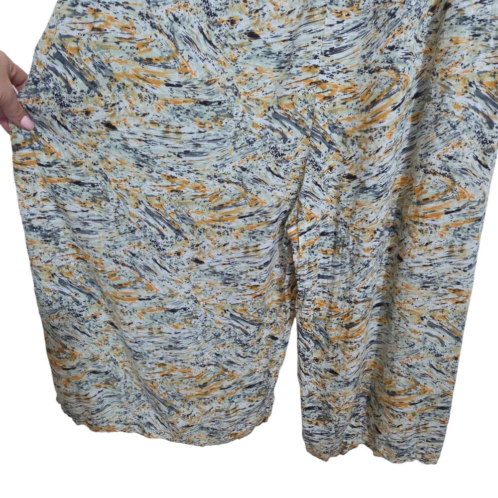 World Market Boho Baggy Fit Wide Crop Leg Jumpsuit Soft Rayon Pockets LARGE/XL - Picture 6 of 12